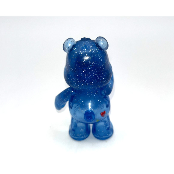 Vintage Care Bears See through Blue Glitter Grumpy Bear Rain Cloud Cake Topper - Picture 3 of 8